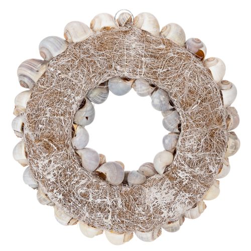 Artículo Corona de caracoles para colgar, corona decorativa, estilo marítimo, Nathai, Ø35cm