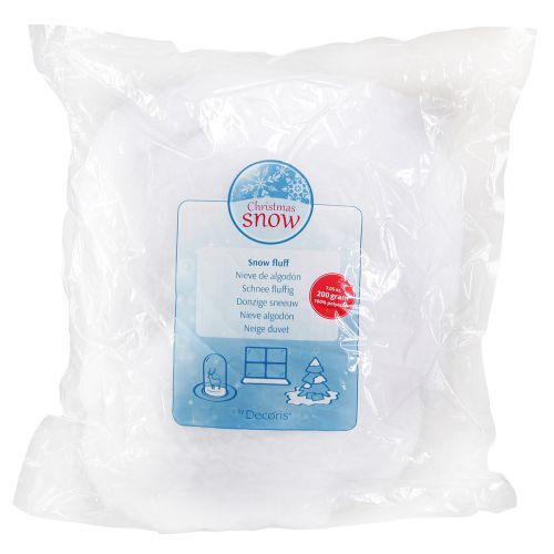Artículo Decoración de nieve nieve artificial algodón invierno blanco 200g