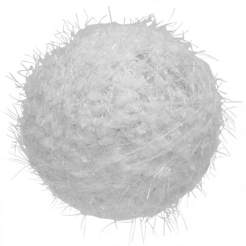 Artículo Bola de nieve decoración de invierno bola decorativa lana blanca Ø15cm 3pcs