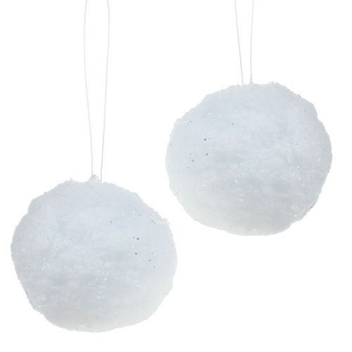 Floristik24 Bola de nieve con mica 8cm 4pcs