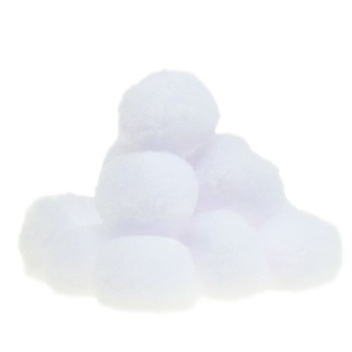 Floristik24 Bola de nieve blanca 4cm 24uds