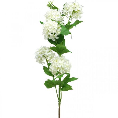 Floristik24 Rama Bola de Nieve Planta Artificial Flor de Seda Blanco Ø6.5cm L78cm