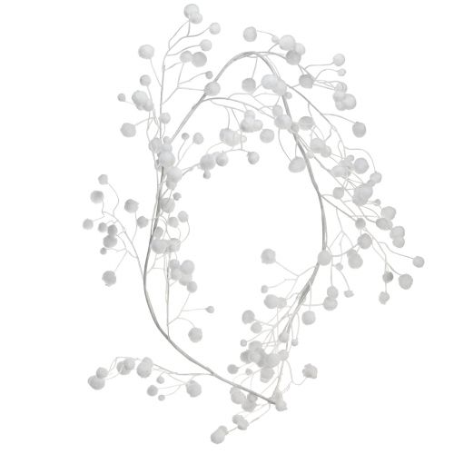 Floristik24 Guirnalda de bolas de nieve decoración invernal brillo blanco L125cm