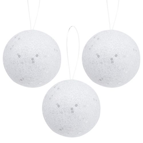 Floristik24 Bola de nieve decorativa para colgar Ø6cm 12pcs