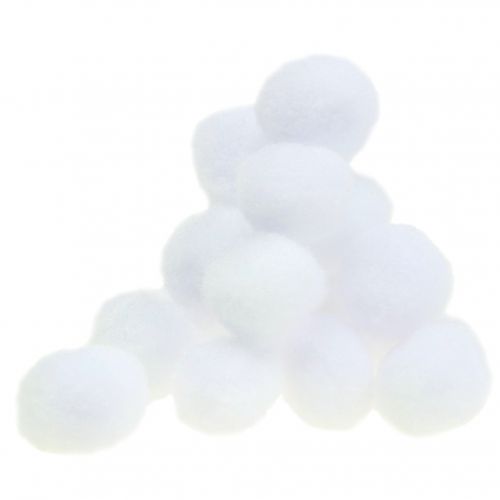 Floristik24 Bola de nieve mini blanca 2cm 48uds