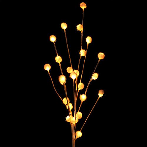 Floristik24 Snowball ramas LED blanco cálido 72 luces H1m 3pcs