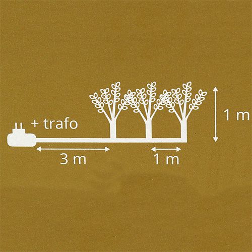 Floristik24 Snowball ramas LED blanco cálido 72 luces H1m 3pcs