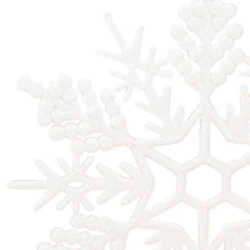 Artículo Adorno de copo de nieve para colgar decoración invernal blanco 30cm 3 piezas