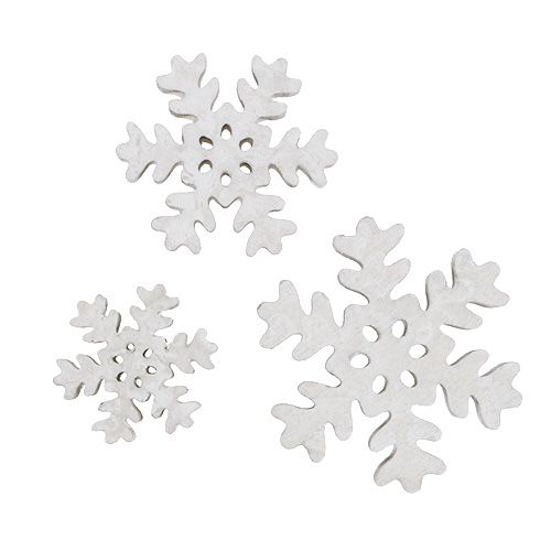 Floristik24 Copo de nieve Ø3-5cm blanco 22 piezas