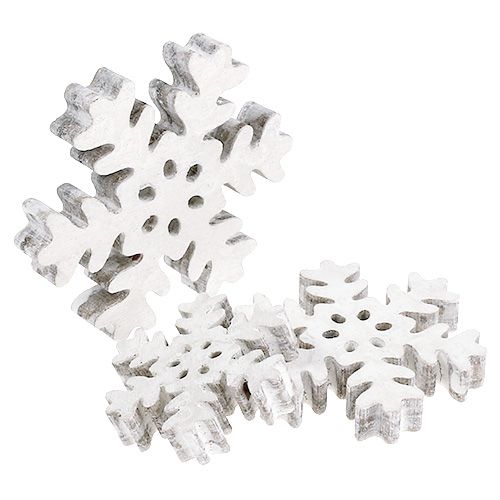 Floristik24 Copo de nieve Ø3-5cm blanco 22 piezas