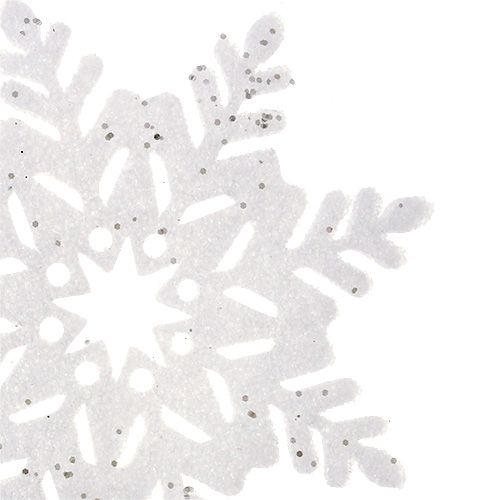 Artículo Copo de nieve blanco con mica tipo. 10cm 12pcs