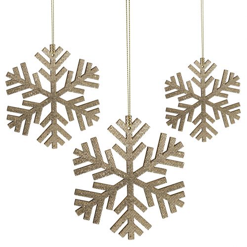 Floristik24 Colgante copo de nieve Oro Ø8cm - Ø12cm 9pcs