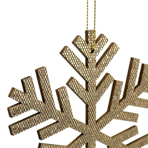 Artículo Colgante copo de nieve Oro Ø8cm - Ø12cm 9pcs