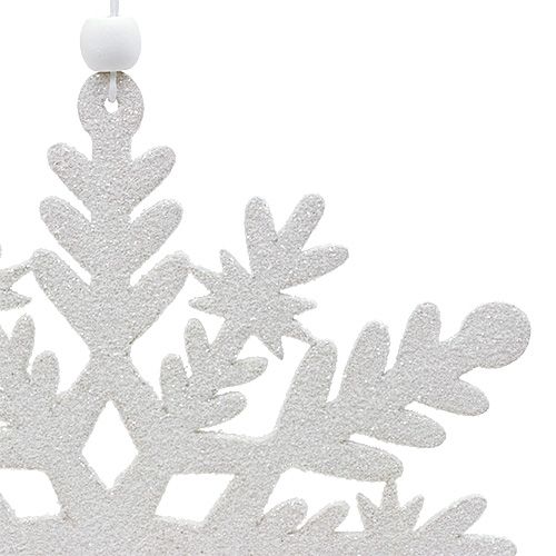 Artículo Copo de nieve blanco con mica 20cm 4pcs