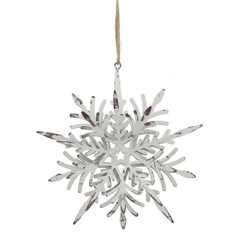 Floristik24 Copo de nieve efecto 3D blanco 16cm x 15.5cm 2pcs