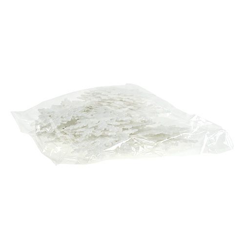 Floristik24 Copo de nieve para colgar 7cm blanco con purpurina 36uds