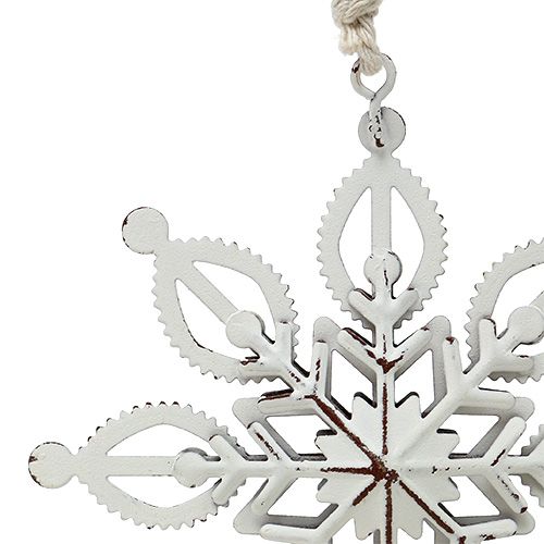 Floristik24 Copo de nieve de metal blanco 10.5-11cm 4pcs