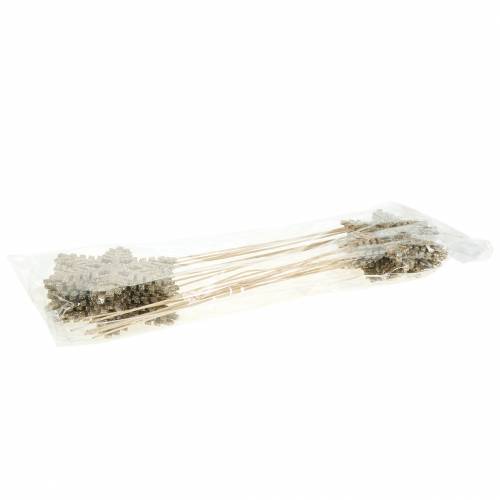 Floristik24 Tapón decorativo copo de nieve purpurina Ø8/10cm 18 piezas