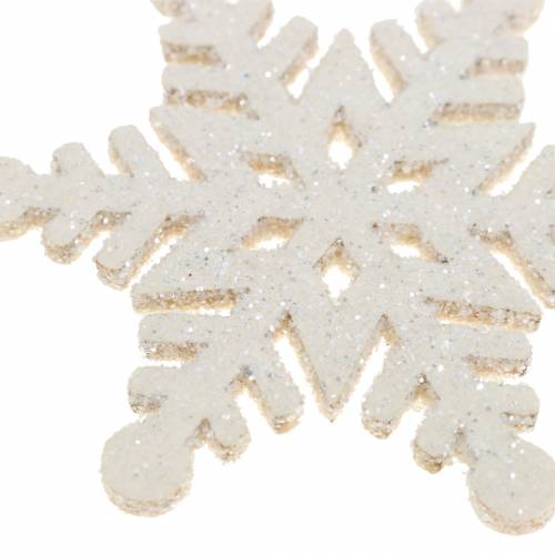 Floristik24 Decoración dispersa copo de nieve brillo blanco 5cm 48 piezas