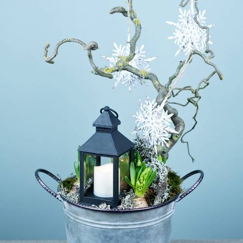 Floristik24 Copo de nieve efecto 3D blanco 16cm x 15.5cm 2pcs