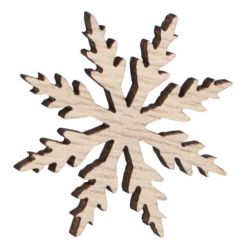 Artículo Cocteleras decorativas copo de nieve madera natural blanca Ø3cm 48 piezas