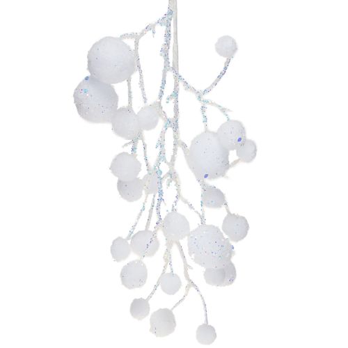 Floristik24 Ramas decorativas de copos de nieve para colgar con purpurina de 30 cm, 2 unidades