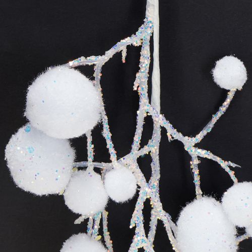 Artículo Ramas decorativas de copos de nieve para colgar con purpurina de 30 cm, 2 unidades