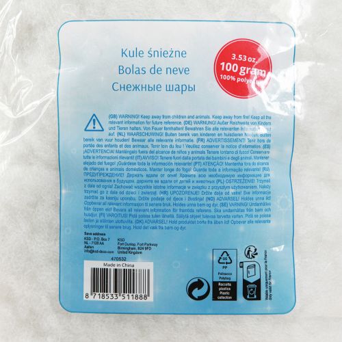 Artículo Copos de nieve escamosos artificiales blanco nieve 100 g × 4 piezas