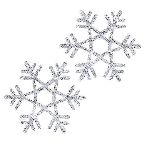 Floristik24 Copos de nieve Ø3,5cm con mica 12pcs