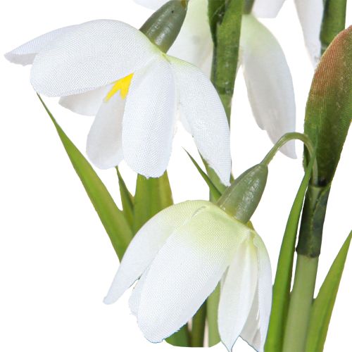 Artículo Campanillas de invierno artificiales en cristal flores artificiales blancas 22,5cm 2uds