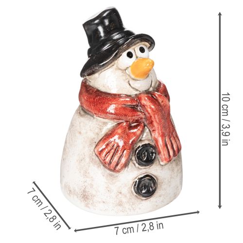 Figura de muñeco de nieve con bufanda roja, decoración navideña, 10 cm. | Floristik24.es