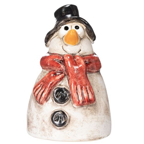 Figura de muñeco de nieve con bufanda roja, decoración navideña, 10 cm. | Floristik24.es