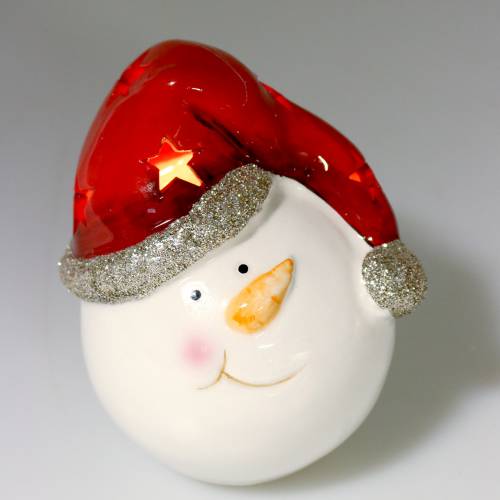 Floristik24 Muñeco de nieve con luz LED 10,5cm 2uds