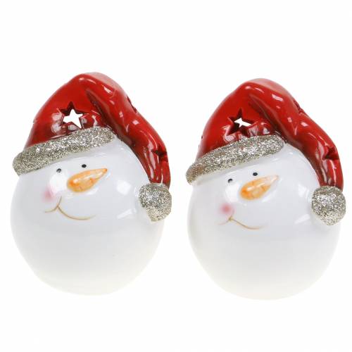 Muñeco de nieve con luz LED 10,5cm 2uds