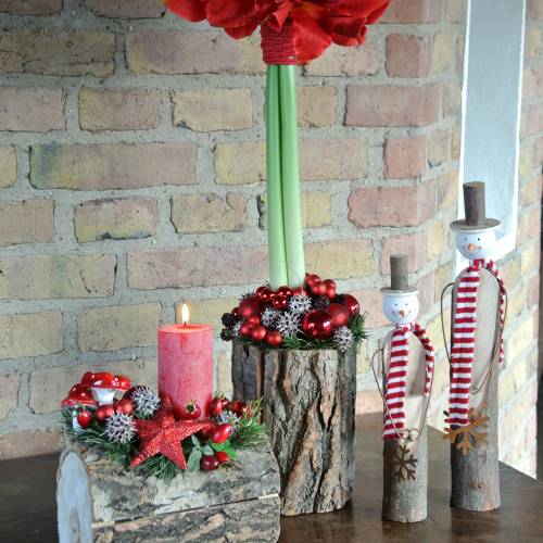 Floristik24 Muñeco de nieve de madera con pátina 30cm 2pcs