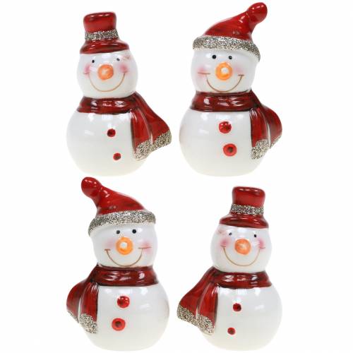 Floristik24 Decoración navideña figura muñeco de nieve 7,5cm 4pcs