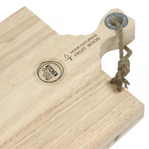 Floristik24 Tabla de cortar de mango, bandeja decorativa con mango de madera auténtica 38 × 26,5cm L48cm