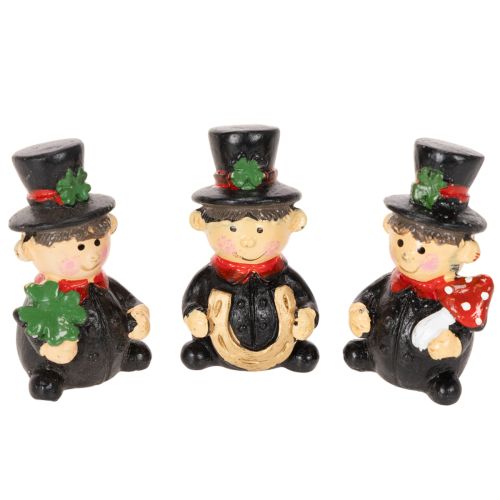 Figura de deshollinador de la suerte para pegar, 5 cm, 6 piezas