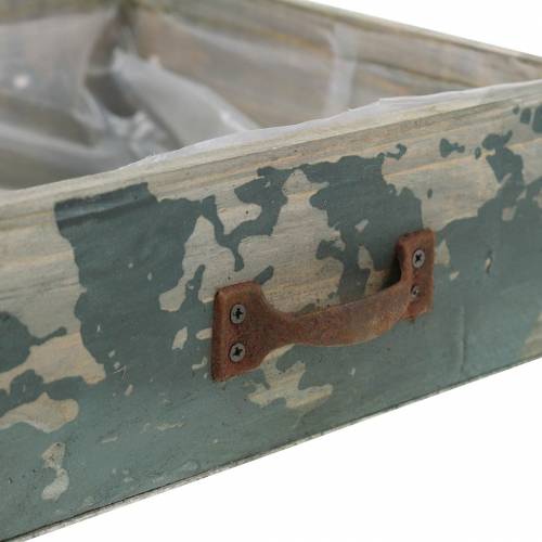 Floristik24 Cajón para plantar madera azul antiguo 24 × 22cm