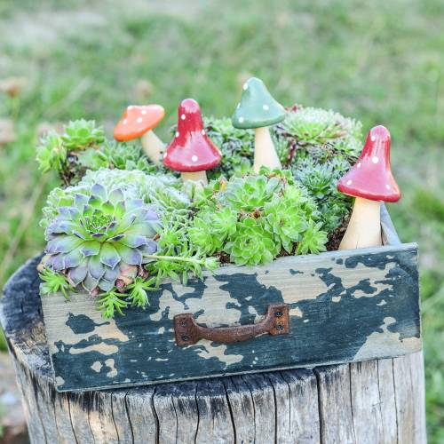 Floristik24 Cajón para plantar madera azul antiguo 24 × 22cm