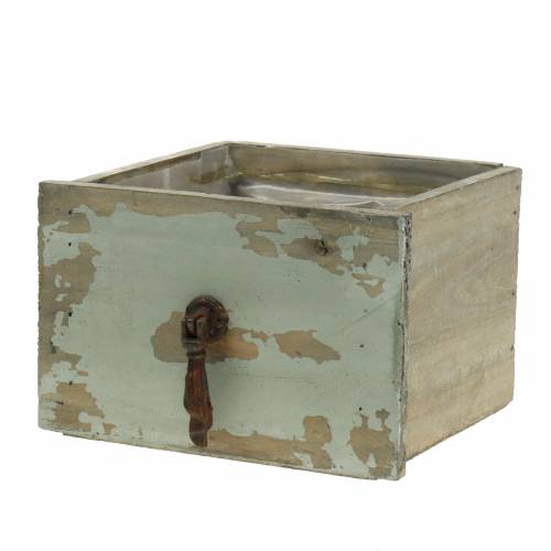 Floristik24 Jardinera cajón de madera gris antiguo 16cm x 14cm