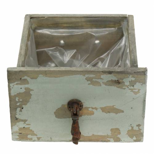 Floristik24 Jardinera cajón de madera gris antiguo 16cm x 14cm