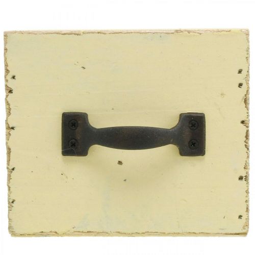 Artículo Cajón Decorativo Shabby para Plantar Madera Amarilla 12,5×12,5×10cm