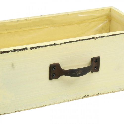 Artículo Cajón de madera para plantar Yellow Shabby Chic 25×13×8cm