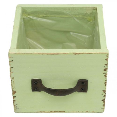Artículo Cajón macetero verde claro shabby chic 12,5×12,5×10cm