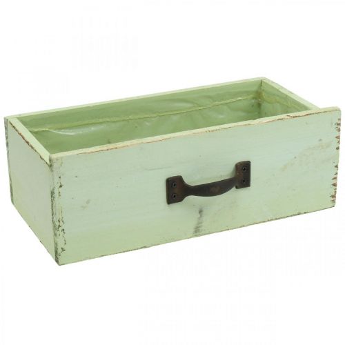 Artículo Cajón para plantas madera verde claro caja para plantas vintage 25×13×8cm