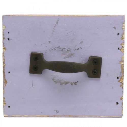 Artículo Cajón Shabby Chic Deco Madera Púrpura Spring Deco 12.5×12.5×10cm