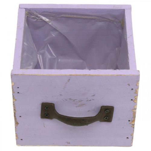Artículo Cajón Shabby Chic Deco Madera Púrpura Spring Deco 12.5×12.5×10cm