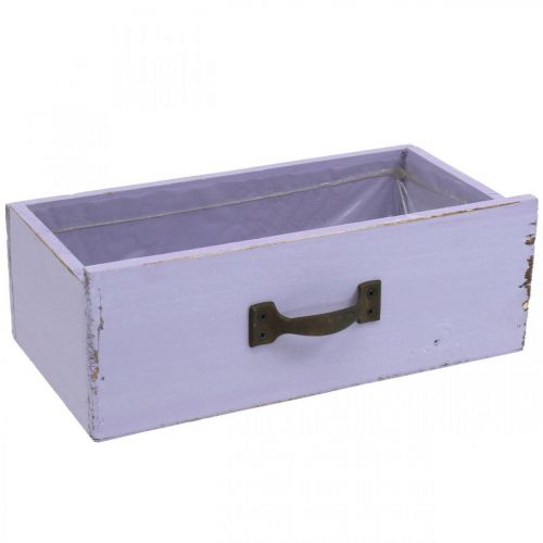 Floristik24 Macetero Cajón Decorativo Shabby Chic Madera Púrpura 25×13×8cm