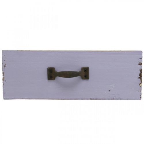 Artículo Macetero Cajón Decorativo Shabby Chic Madera Púrpura 25×13×8cm
